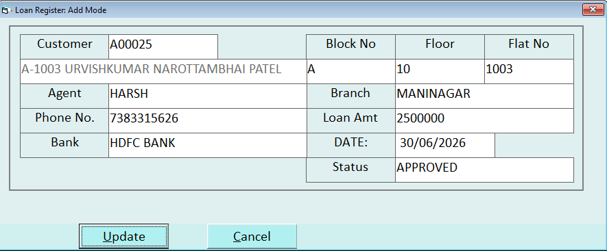 Loan Approval Entry