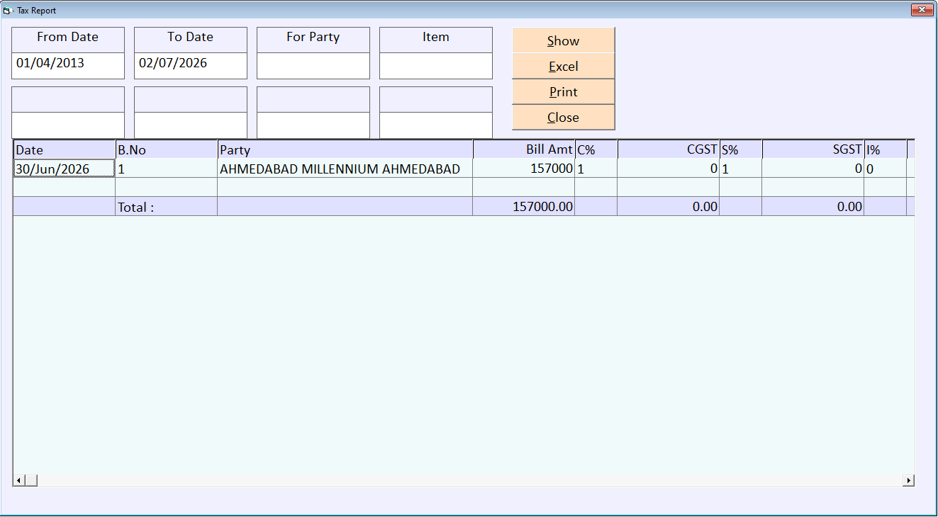 Purchase GST Report
